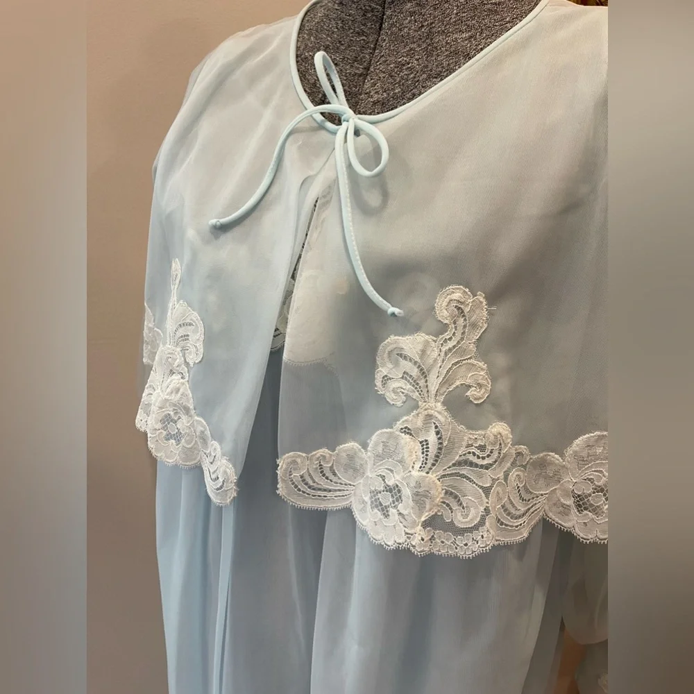 🆕Kayser baby blue peignoir‎ set-NWT/deadstock-size medium ladies VTG Rockabilly